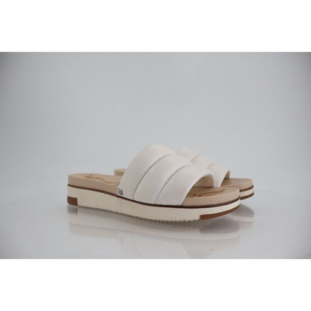 Sam Edelman Annalisa Sandal Women's 10 White Leather Slide Platform Slip On Shoe